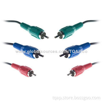 Component connection cable, YUV/RGB two side with 3 x chinch male, 3 x video red, green and blue